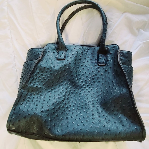 London Fog Satchel Bag- Ostrich Look - Picture 2 of 5